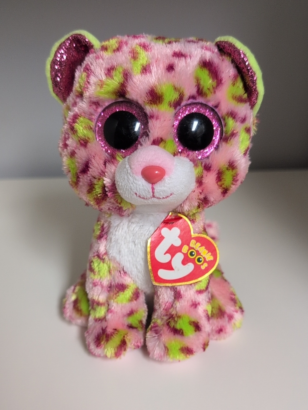 🩵3/$20🩵 Ty Beanie Boos Lainey Pink Leopard Sparkle Eyes Collectible Plush